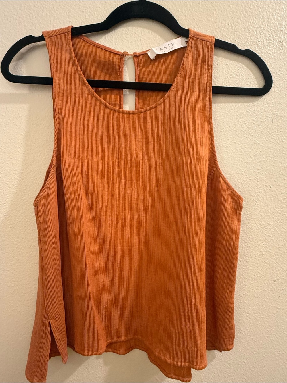 ASTR the label - Orange Ribbed Sleeveless Tank